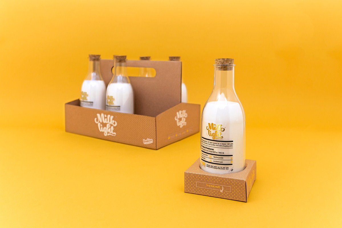 milk bottle migh创意牛奶灯设计