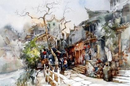 城市水彩
